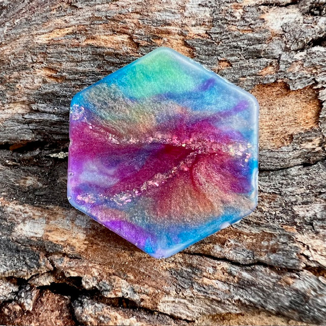 Hexagon tag small - Stardust drift