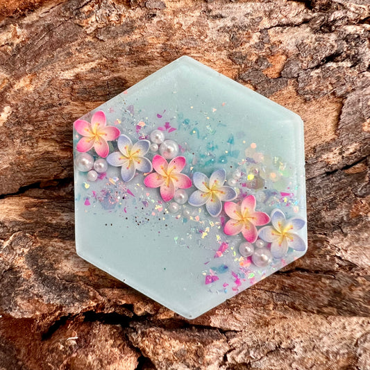 Pastel Blossoms - hexagon large