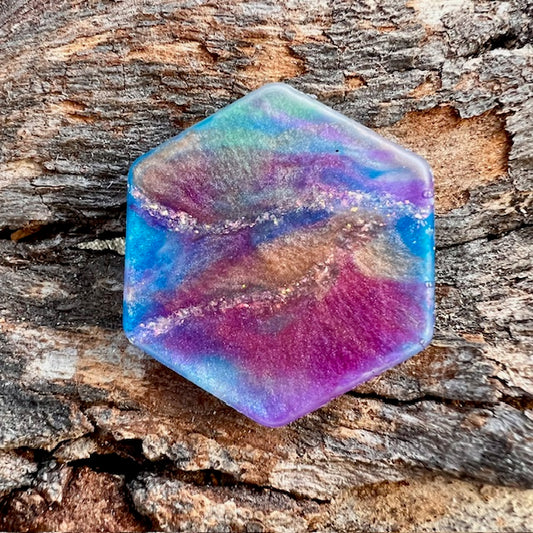 Hexagon tag small - Stardust Drift