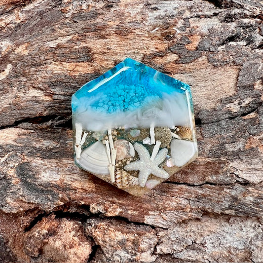 Beach tag - hexagon small