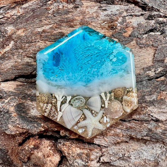 Beach tag - hexagon large