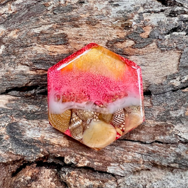 Beach tag - hexagon small