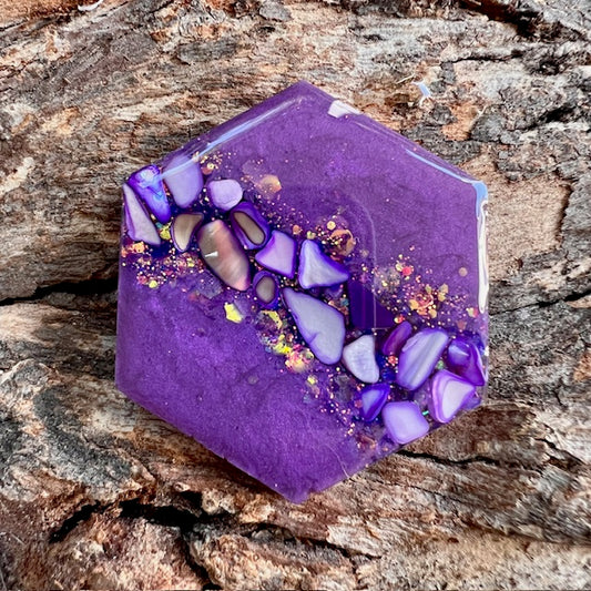 Gemstone tag - hexagon large