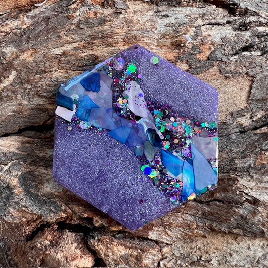 Gemstone tag - hexagon large