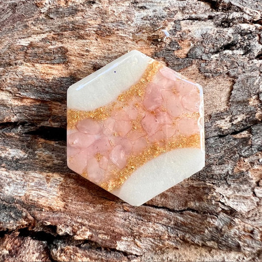 Gemstone tag - hexagon small