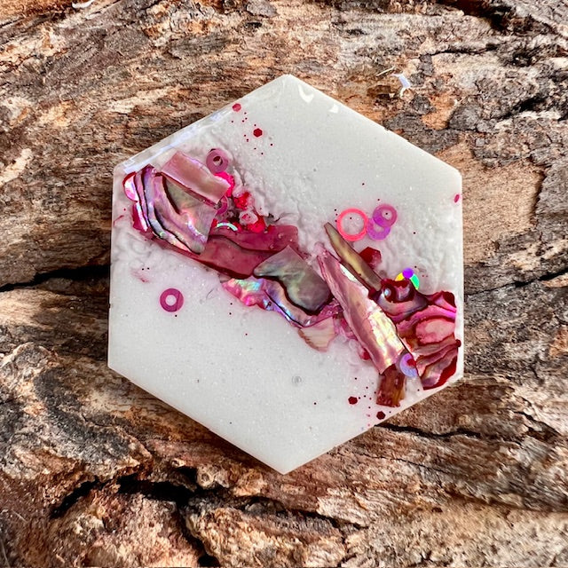 Gemstone tag - hexagon large