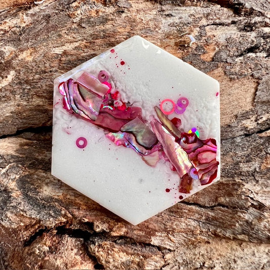 Gemstone tag - hexagon large