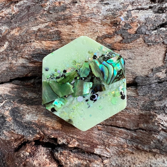 Gemstone tag - hexagon small
