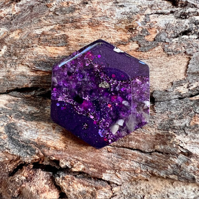 Gemstone tag - hexagon small