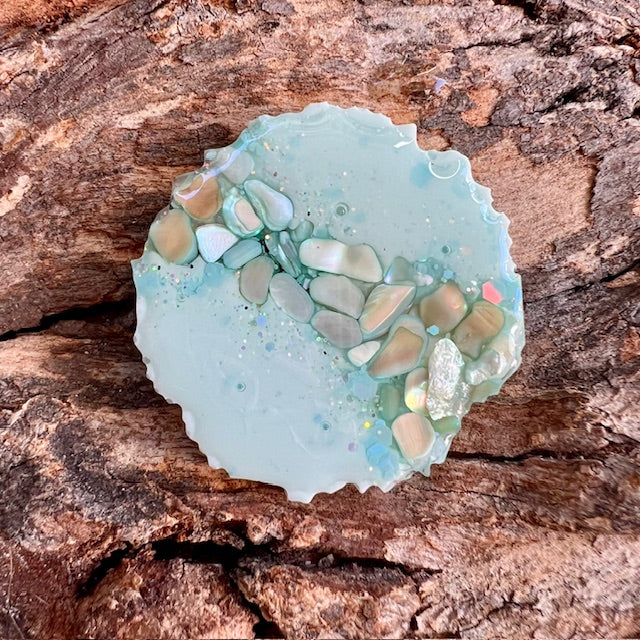 Gemstone tag - curvy circle large