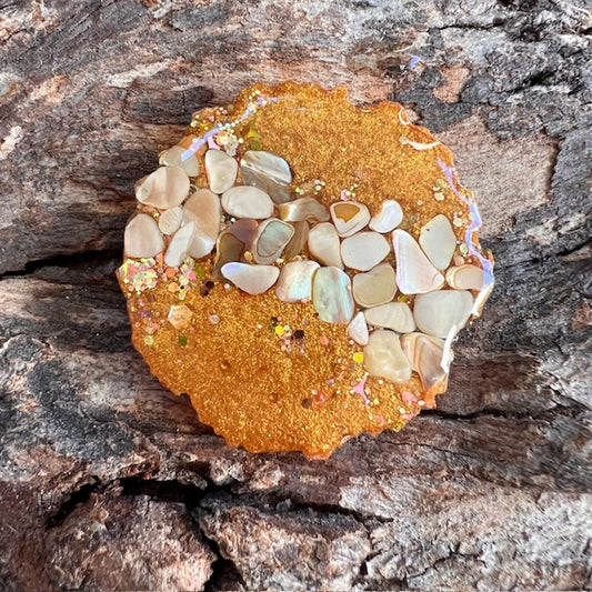 Gemstone tag - curvy circle large