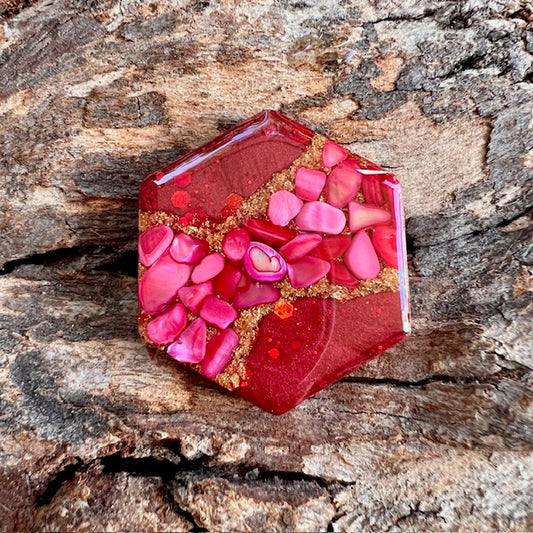 Gemstone tag - hexagon small