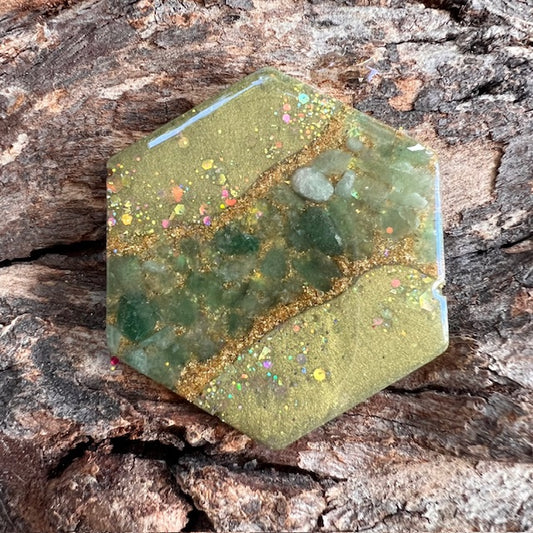 Gemstone tag - hexagon large
