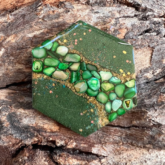 Gemstone tag - hexagon large