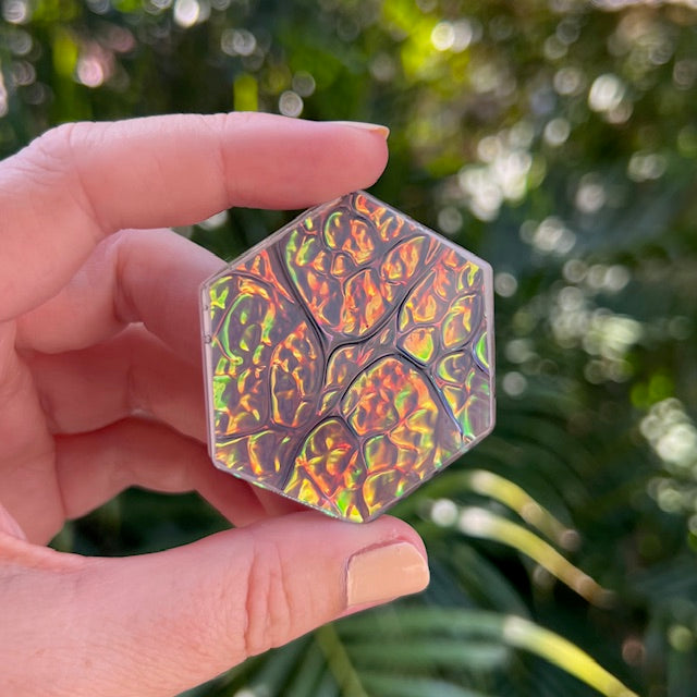 Opal tag - hexagon large