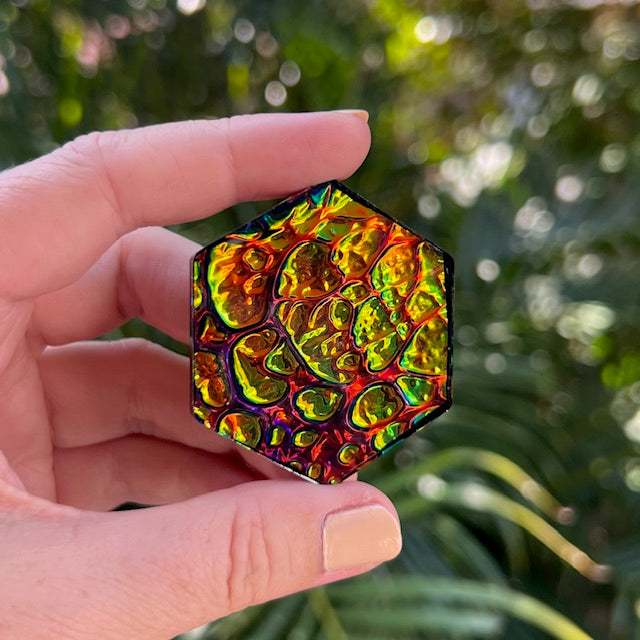 Opal tag - hexagon large