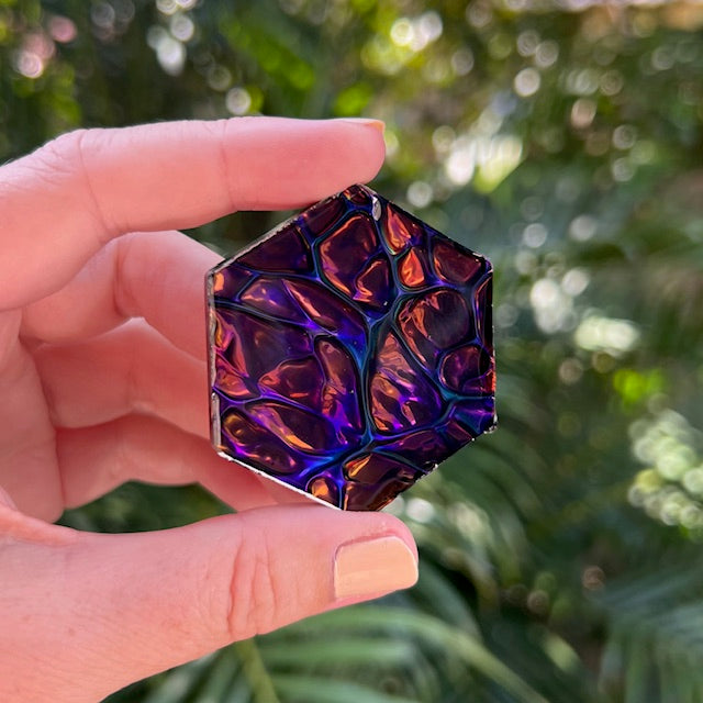 Opal tag - hexagon large