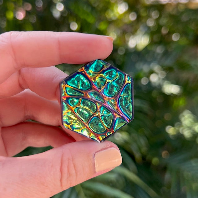 Opal tag - hexagon small