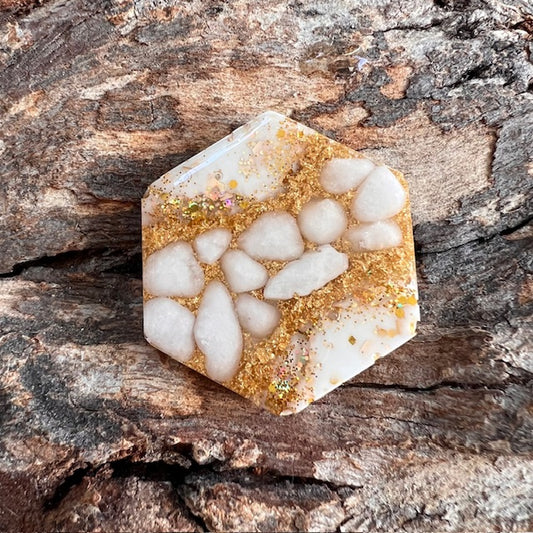 Gemstone tag - hexagon small