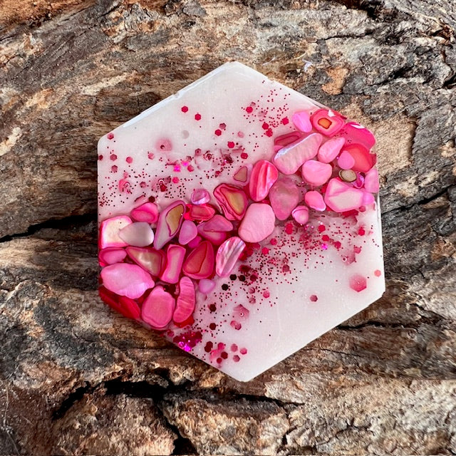 Gemstone tag - hexagon large