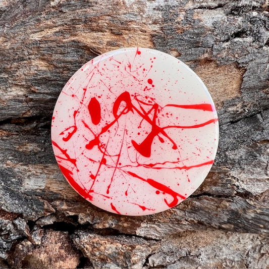 Blood splatter circle tag large