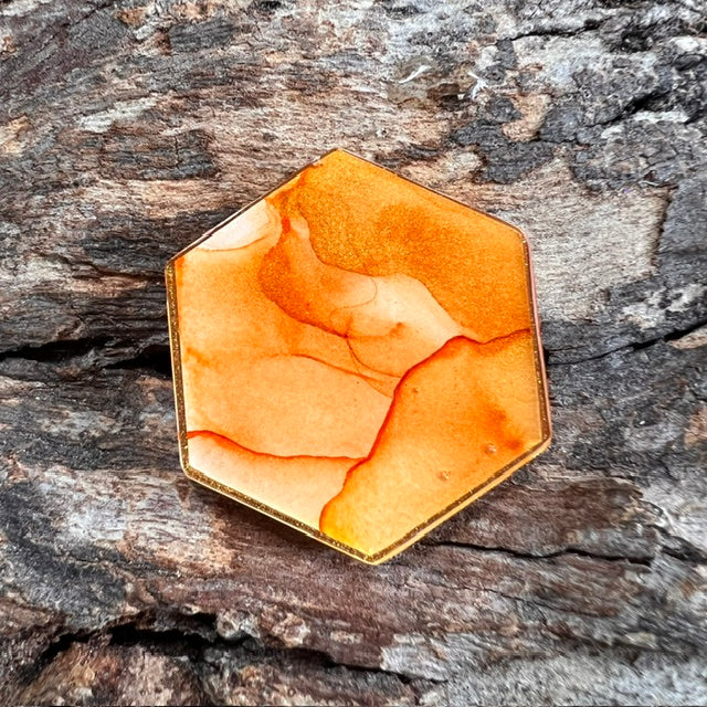 Fluid Art tag - hexagon small