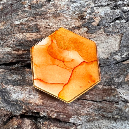 Fluid Art tag - hexagon small