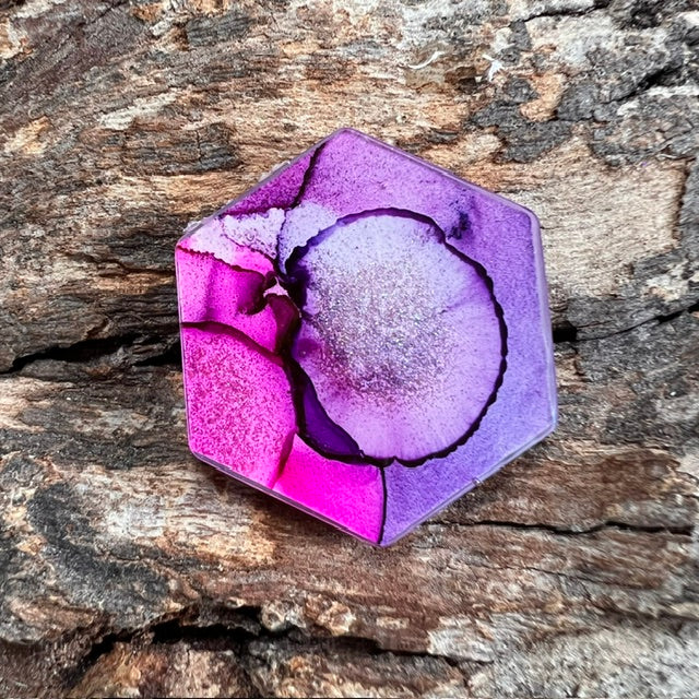 Fluid Art tag - hexagon small