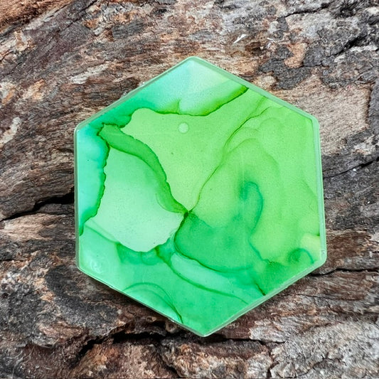 Fluid Art tag - hexagon large