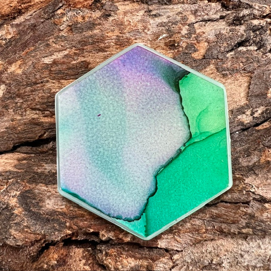 Fluid Art tag - hexagon large