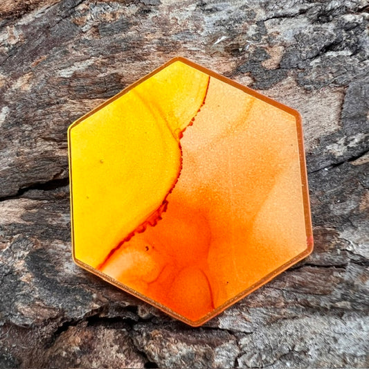 Fluid Art tag - hexagon large