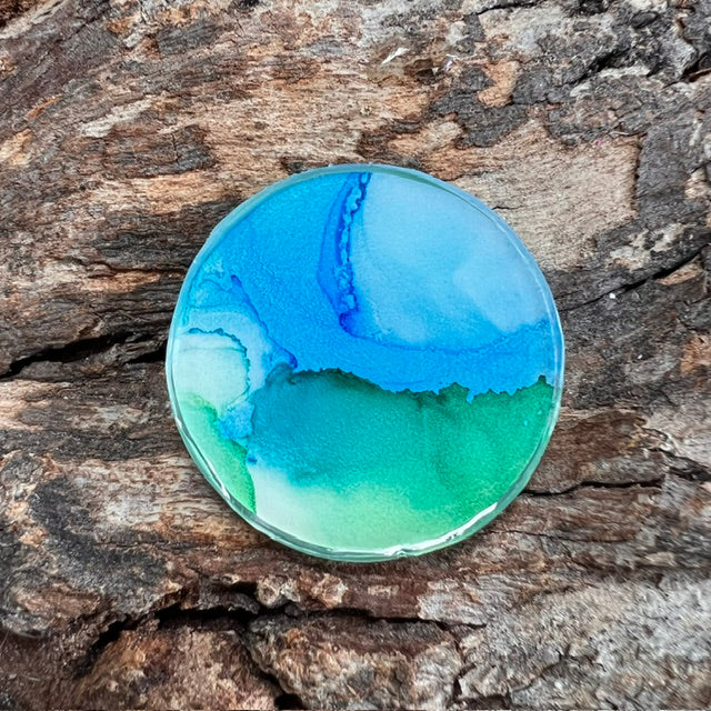 Fluid Art tag - circle medium