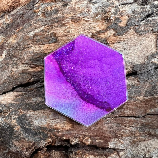 Fluid Art tag - hexagon small