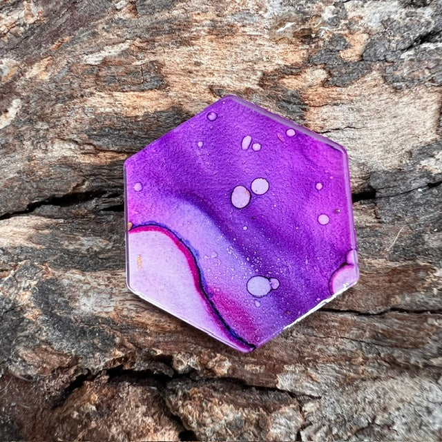 Fluid Art tag - hexagon small
