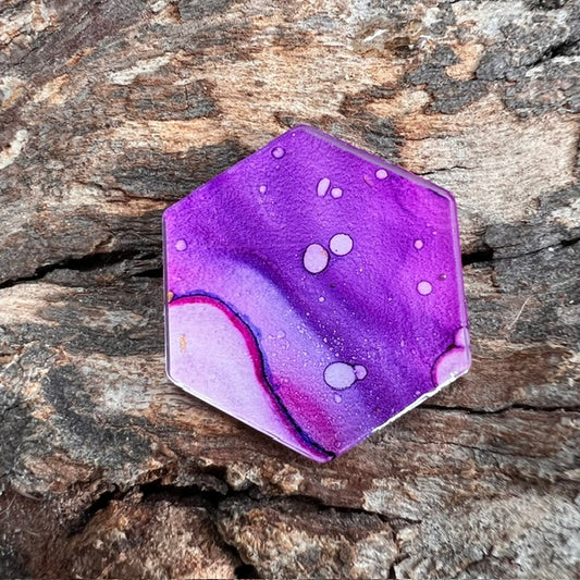 Fluid Art tag - hexagon small