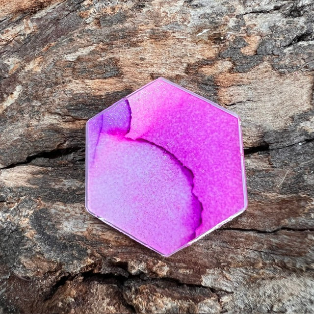 Fluid Art tag - hexagon small