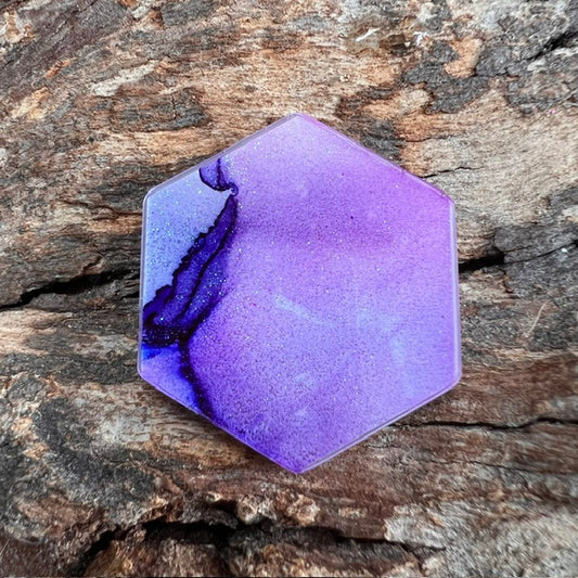 Fluid Art tag - hexagon small