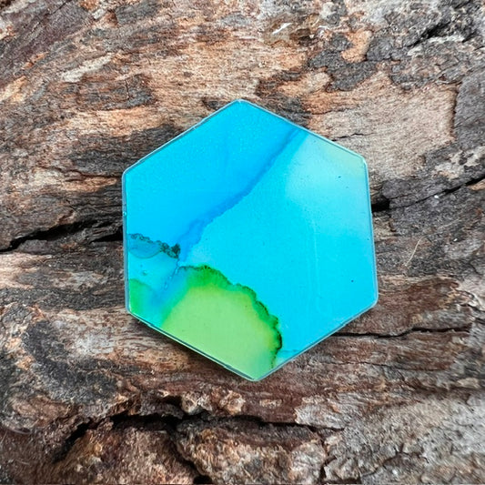 Fluid Art tag - hexagon small