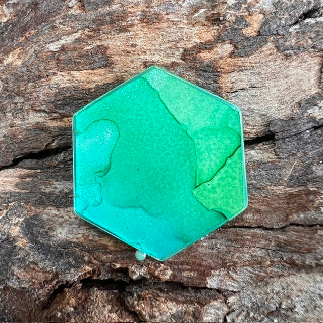 Fluid Art tag - hexagon small