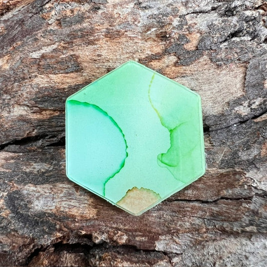 Fluid Art tag - hexagon small