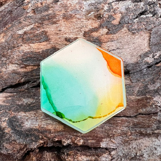 Fluid Art tag - hexagon small