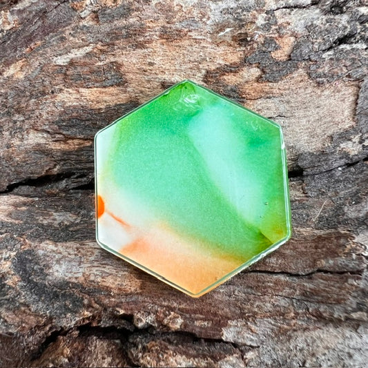Fluid Art tag - hexagon small