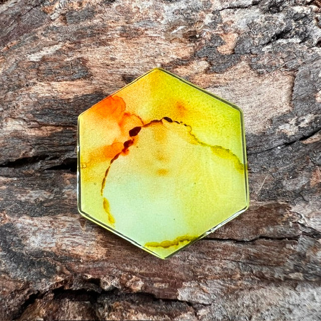 Fluid Art tag - hexagon small