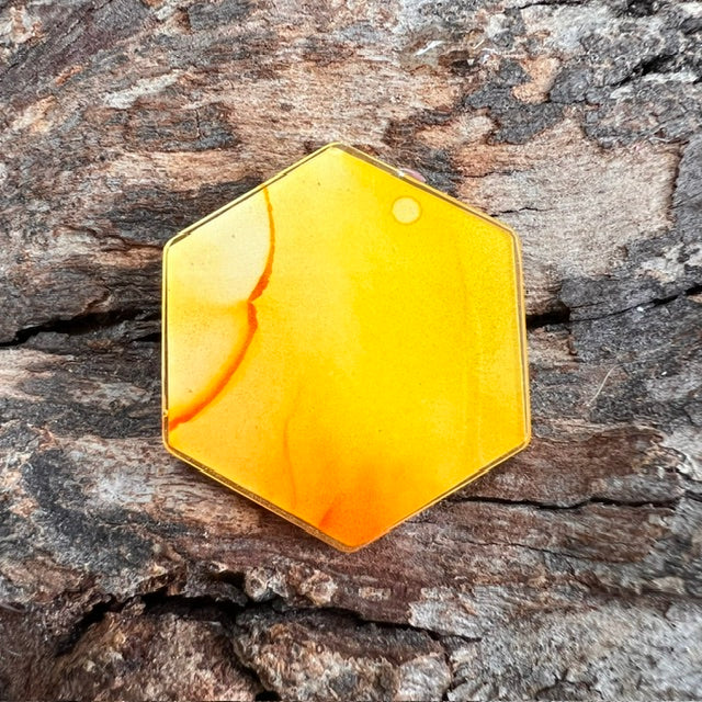 Fluid Art tag - hexagon small