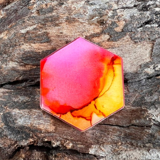 Fluid Art tag - hexagon small