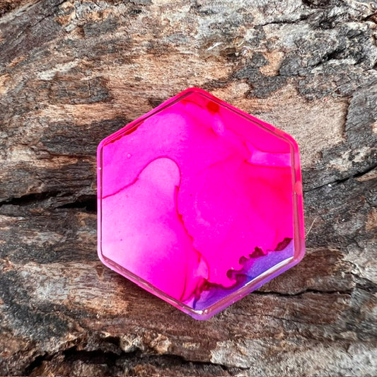 Fluid Art tag - hexagon small