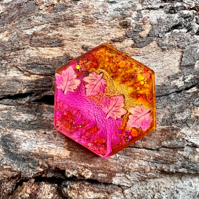 Autumn glow tag - hexagon small