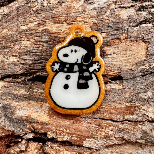 Snoopy snowman tag small