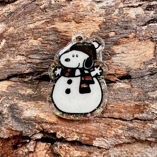 Snoopy snowman tag small