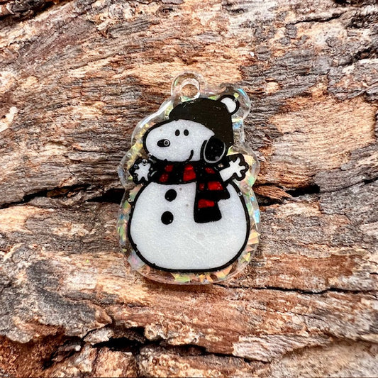 Snoopy snowman tag small